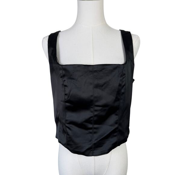 House of Harlow 1960 Satin Cropped Chic Zip Top US Women's L - Picture 1 of 6